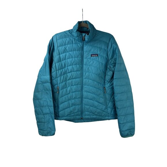 PATAGONIA Women’s Medium Down Puffer Jacket BlueFull Zip Lightweight Coat 8468F0 - Picture 1 of 16